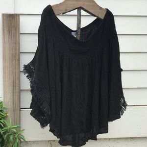 Mudpie Black Off the Shoulder M Blouse